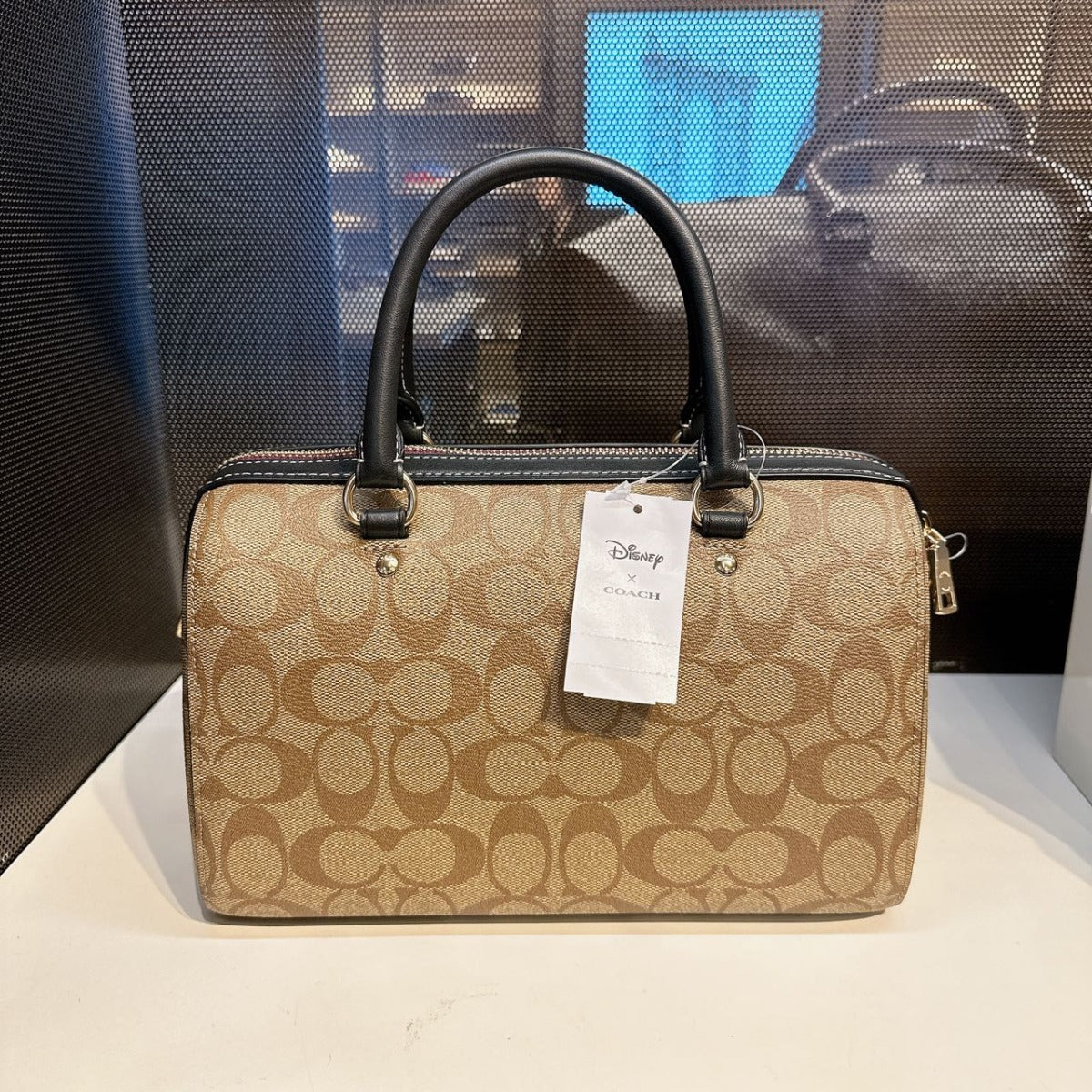 Coach CC149 Disney X Coach Rowan Satchel In Signature Canvas Gold/Khaki Multi Coach CC149 Disney X Coach Rowan Satchel In Signature Canvas Gold/Khaki Multi